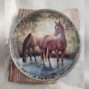 Bradford Exchange Horse plate "The watering hole"
